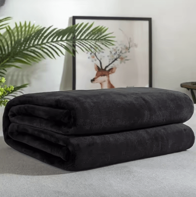 Inspire Curations 50 X 70cm Soft Flannel Mini Blanket black 50x70cm