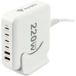 MyVolts PDH220EU- Step Up - USB AC Power Hub 220W (220 W), USB Ladegerät, Schwarz
