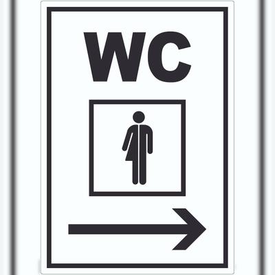 HB-Druck WC Transgender mit Pfeil nach rechts Aufkleber A2 (420x594mm)