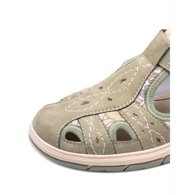 Klettschuh JANA, Damen, Gr. 37, beige (schlamm), Lederimitat, Textil, Schuhe Klettschuh
