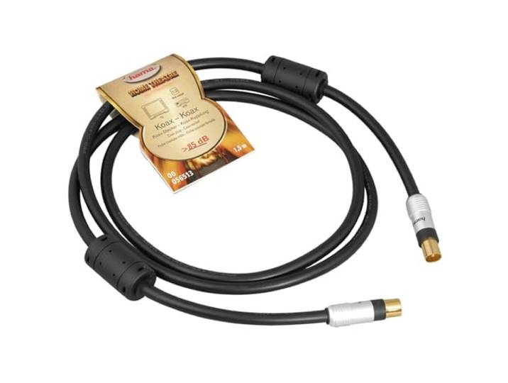 Hama Home Theatre antennekabel/coaxstekker - coax-koppeling / 1,5 m / 85 db