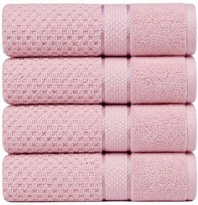 Ample Decor Highly Absorbent Cotton Bath Towel Popcorn Textured 30 X 54 Inch - 4 Pcs