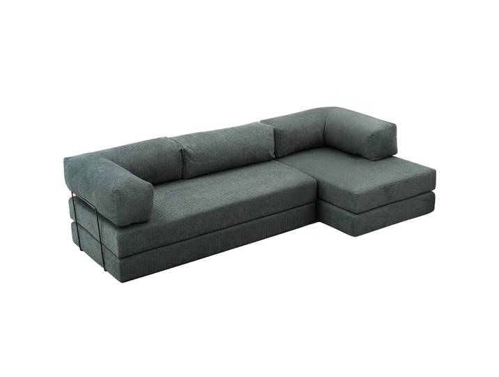 Bettsofa Foldbar Grün Fabric: 100 Prozent CHENILLE B 290 T 95 cm - Material: Fabric: 100% CHENILLE