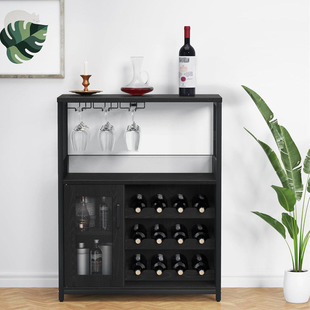 Borough Wharf 69 cm Bar Cabinet Bar Cabinet Black 92cm H X 35cm D X 69cm L