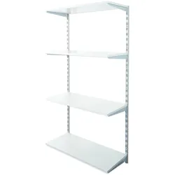 Biedrax Wandregal - Grundregal 35 x 40 x 150 cm, Farbe silber - 4 Fachboden grau