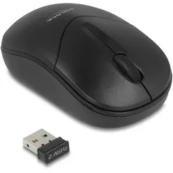 DELOCK Maus optische 3-Tasten Mini Maus 2,4 GHz schwa