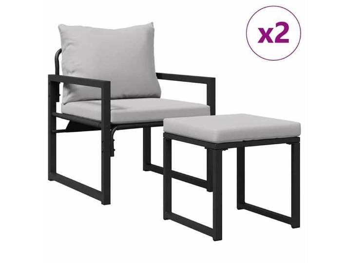 Les Soldes Mobilier de jardin - résistant à corrosion - pour balcon terrasse - 4 pc 2-Nombre de places Gris clair Polyester(40 x 40