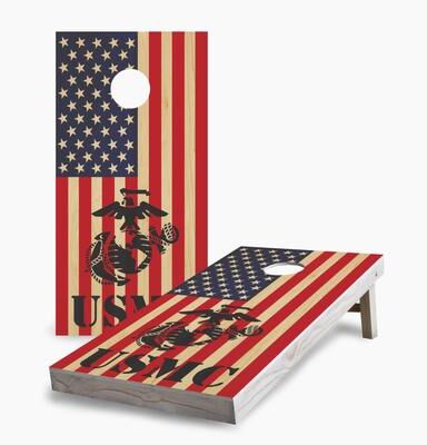 Skip's Garage USMC Marine Corp Regulation 2x4 Cornhole Game Set