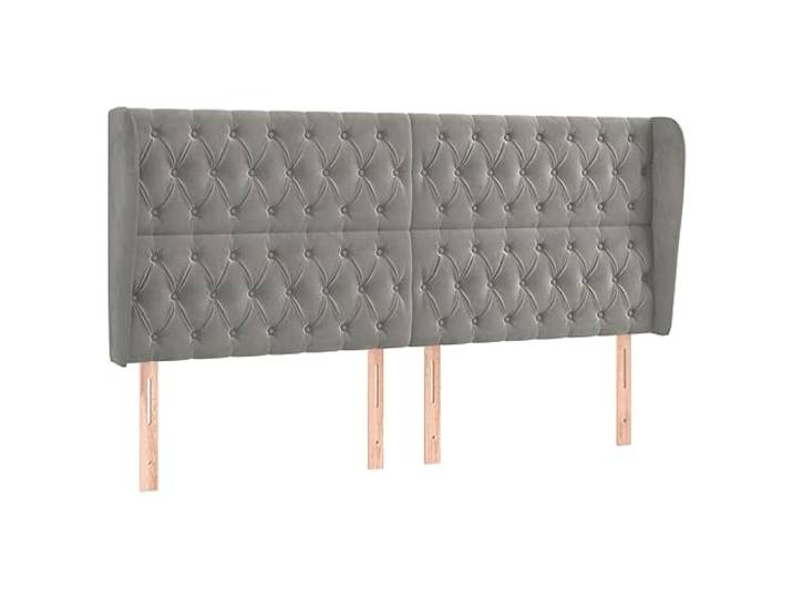 vidaXL Kopfteil mit Ohren Hellgrau 183x23x118/128 cm Samt