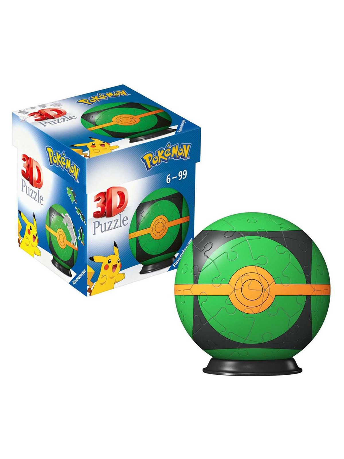 Ravensburger 3D Puzzle Ball Pokémon Pokéball Green 54pcs. 3D Puzzle