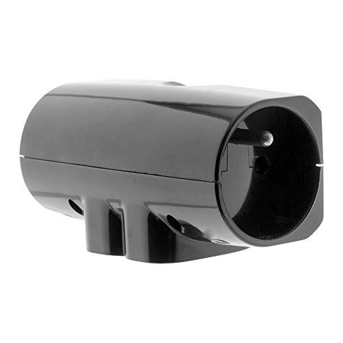 Zenitech Quadriplite Wandcontactdoos voor Flatscreen TV met 2x 16A en 2x 6A, Zwart Glas