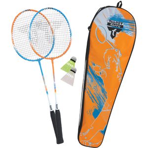Talbot-Torro Badmintonschläger 2-Attacker, Set, 5-teilig, 2 Schläger, 2 Bälle & Transporttasche