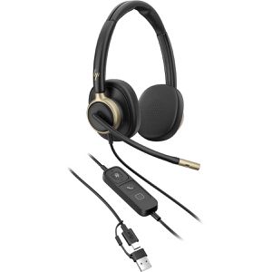 Poly Headset Mission 825 Stereo, USB-A, USB-C, On-Ear