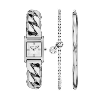 Quarzuhr MICHAEL KORS "Georgie", silber (edelstahlfarben), Armbanduhren, Damen, Quarzuhr, Armbanduhr, Edelstahlarmband, Ideal auch als Geschenk, analog