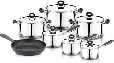 Ybmhome YBM Home 18/10 Tri-Ply Stainless Steel Cookware Set Induction Compatible