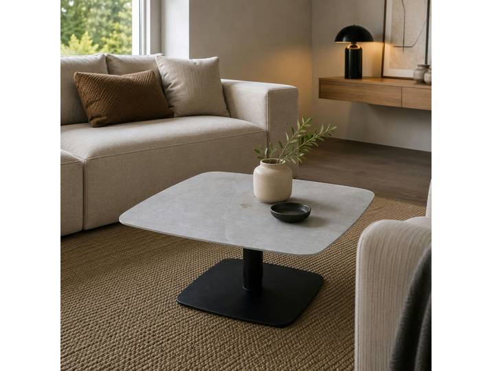 Table Basse Carrée Relevable Céramique Grise 90 Cm Lugano