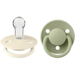 Bibs, Nuggi, de Lux Silikon Schnuller (0-36 Monate), Sage & Ivory (2x, 0 - 36 Monate)