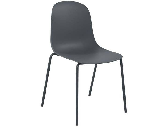 CLP Stapelstuhl Kunststoff dunkelgrau, Dunkelgrau, Metall, 51x85x55 cm, Esszimmer, Stühle