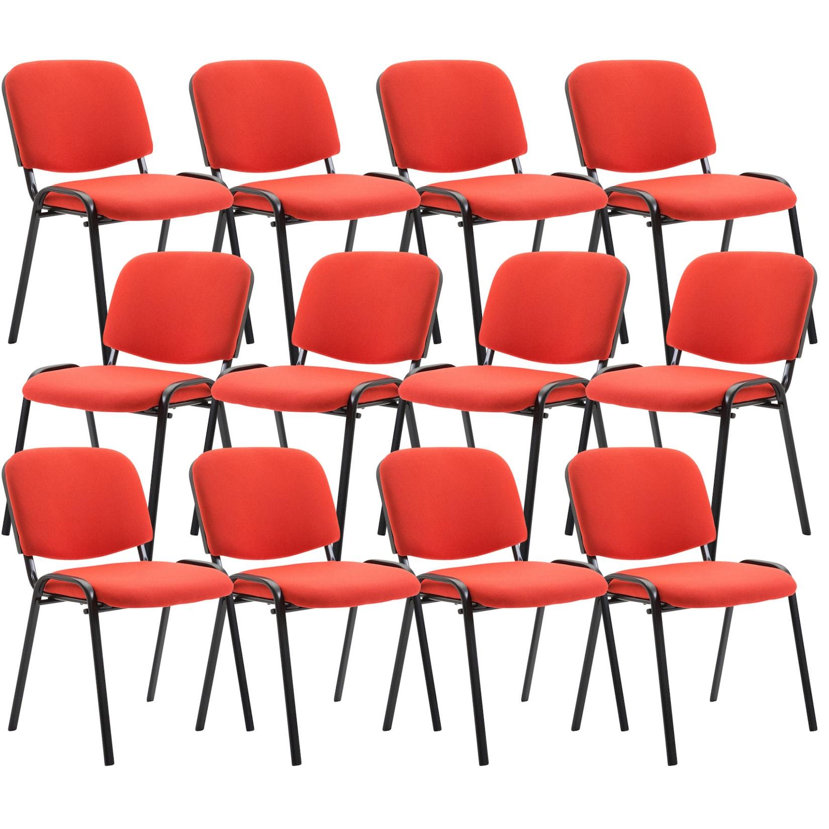CLP 12er Set Besucherstuhl Ken Stoff Farbe: rot