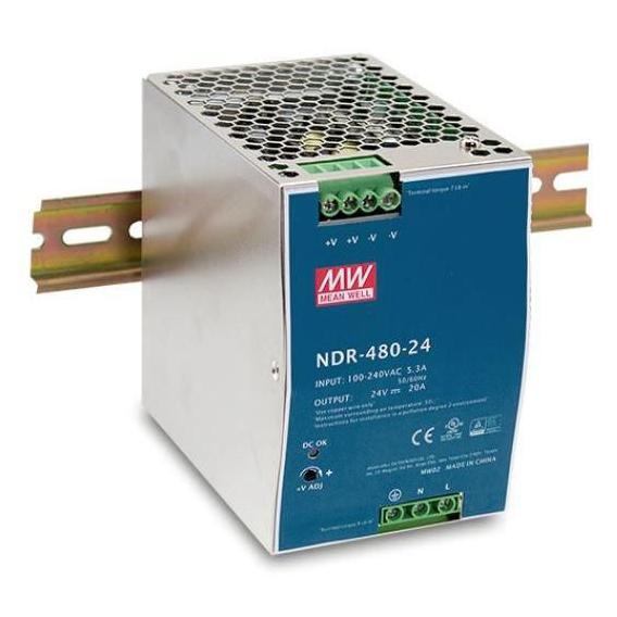 Moxa Din-Rail 24Vdc Supply -2070Gr (70Gr@60%) (NDR-480-24) (NDR-480-24)