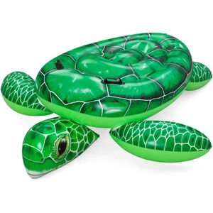 Bestway Schwimmtier 41524, aus PVC, Tidal Turtle, mit Haltegriffen, bis 45 kg, grün, 150 x 145 cm