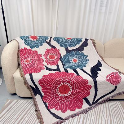 Shop Station Abstract Geometric Throw Blanket With Tassels Cozy Knitted Sofa, Bed & Picnic Blanket d 51.18 62.99 In