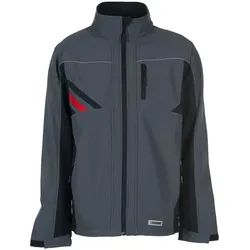 Softshelljacke "HIGHLINE" - 4XL - schiefer/schwarz/rot