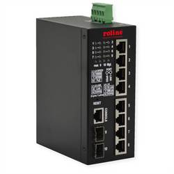 ROLINE Industrial Gigabit Switch, 10 Ports, PoE+, Smart Managed, 240W 21.13.1131