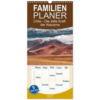 Familienplaner 2027 - Chile - Die stille Kraft der Atacama mit 5 Spalten (Wandkalender, 21 x 45 cm) CALVENDO