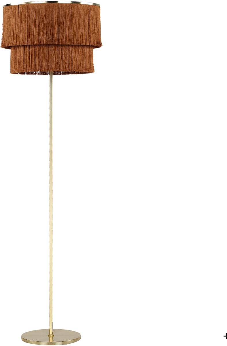 Beliani Peristeri Vloerlamp - Bruin - Metaal en Textiel