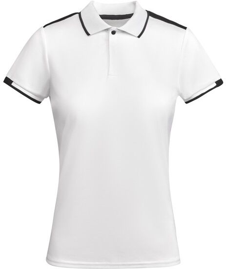 Polo technique ajusté bicolore personnalisé Tamil Woman blanc/noir XXL