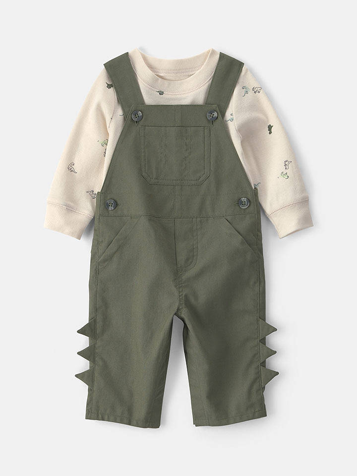 carter's 2tlg. Outfit in Khaki/ Creme - 80