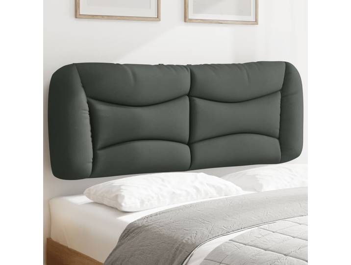 vidaXL Kopfteil-Kissen Hvar Dunkelgrau 140 cm Stoff