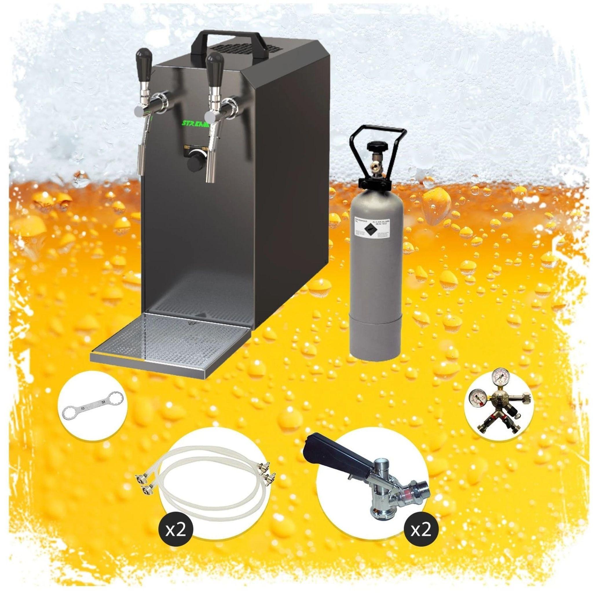 Bierzapf-Set STREAM 50, 2-Leitungs Trockenkühler, bis 55 l/h, Komplett mit CO2