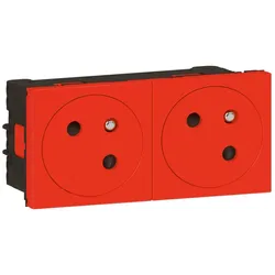 Legrand 278172L Mosaic Link 2x Steckdose 45° F/B Std, erhöhter Berührungsschutz Farbe: Rot
