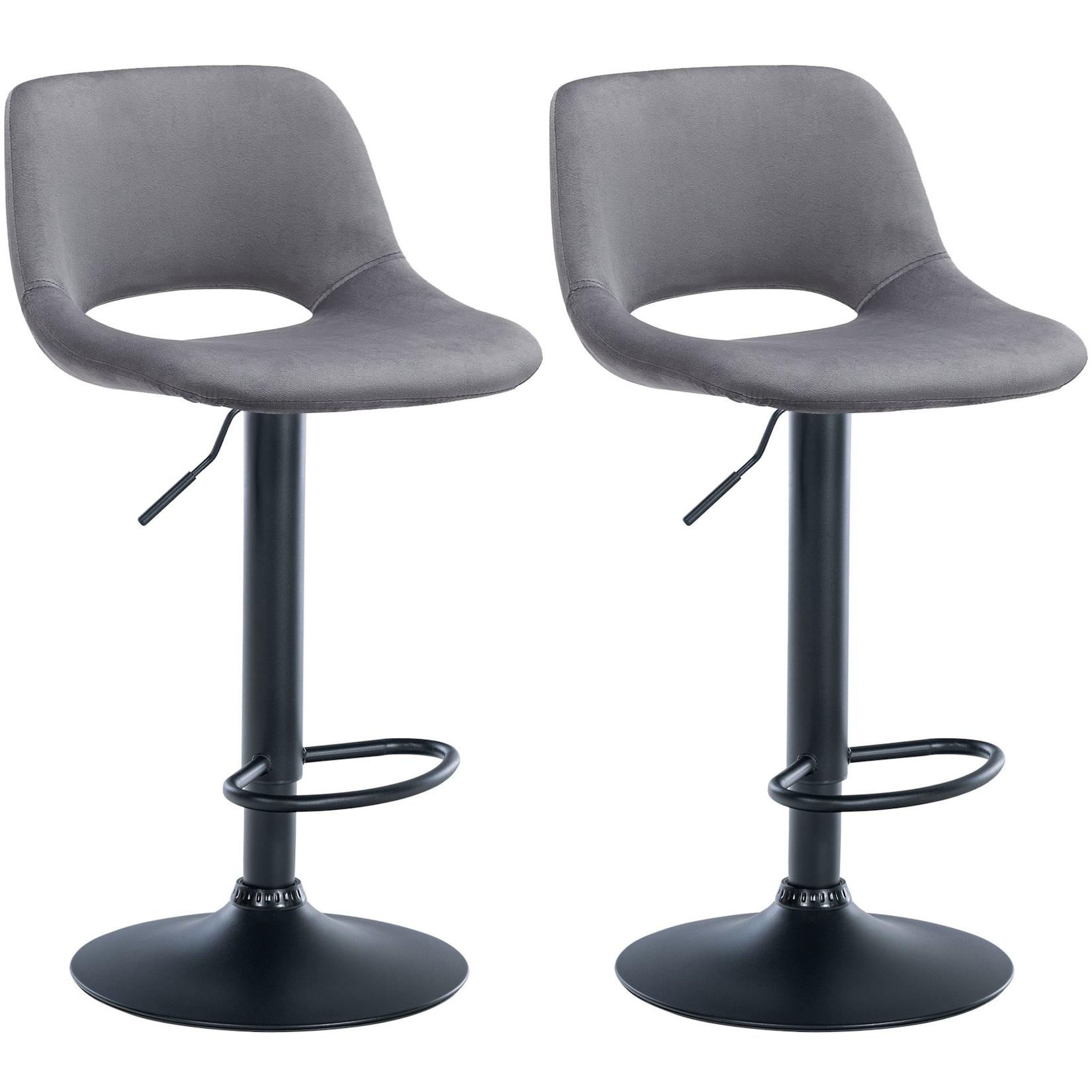 CLP 2er Set Barhocker Camden I Samt-Bezug