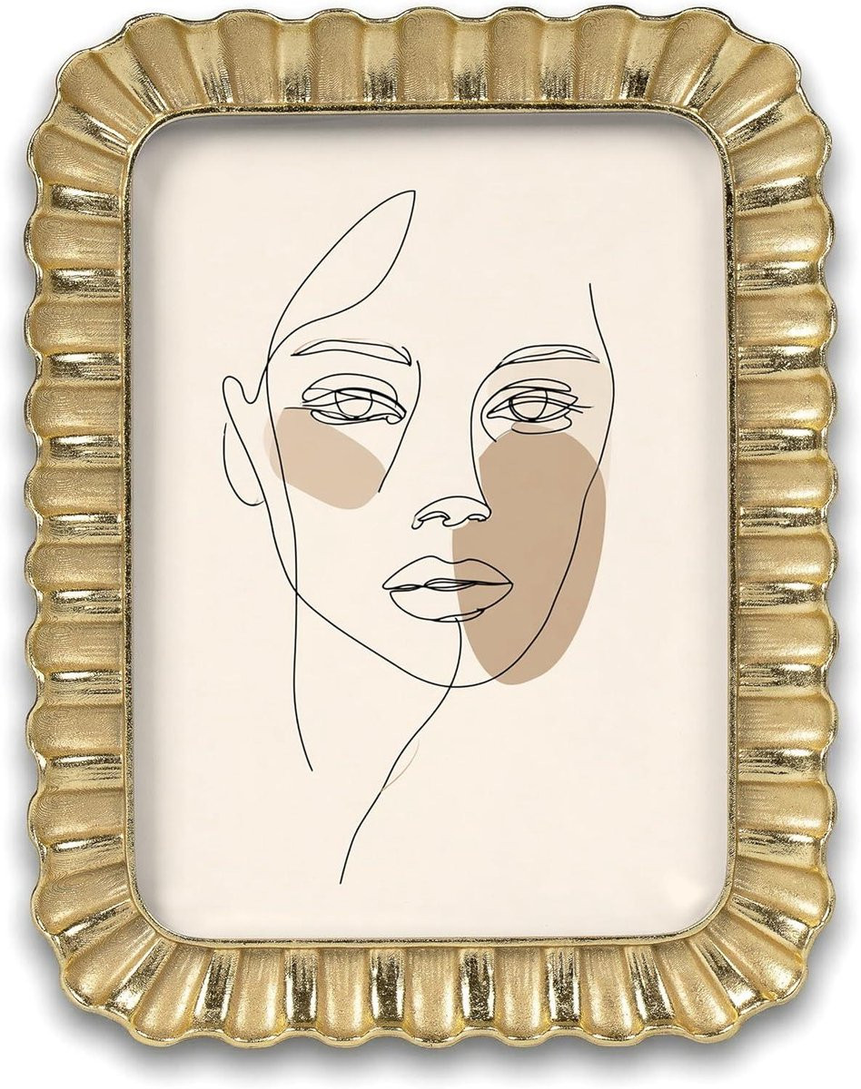 Gouden fotolijst met roestvrij hars frame