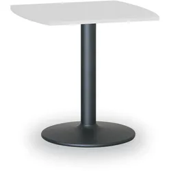 Runder Konferenztisch ZEUS II, 66x66 cm, schwarzes Metallgestell, weiß