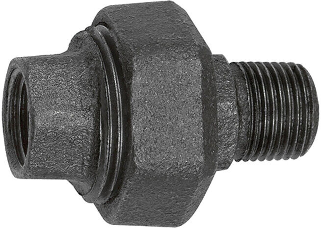 Riegler Raccordement 331, étanchéité plate, R 3/4, Rp 3/4, fonte malléable noire (TFV 331-34-DS)