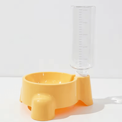 Inspire Curations AutoFlow Gravity Pet Water Bottle Dispenser Bowl yellow