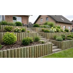 Palisaden ø 10 cm, Länge 50 cm – Rundholz aus Kiefer, grün druckimprägniert – Rundpfosten – Baumpfahl für Gartengestaltung