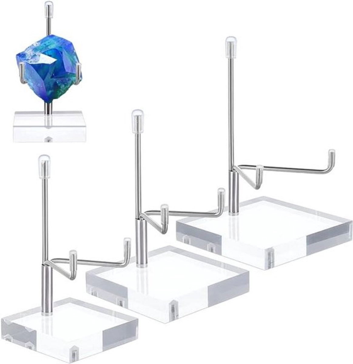 Verstelbare acryl displaystand voor edelstenen en mineralen
