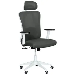 Carmen 7588 Ergonomischer Bürostuhl mit Netzrücken, Kopfstütze, Lordosenstütze und 1D-Armlehnen – Graphit
