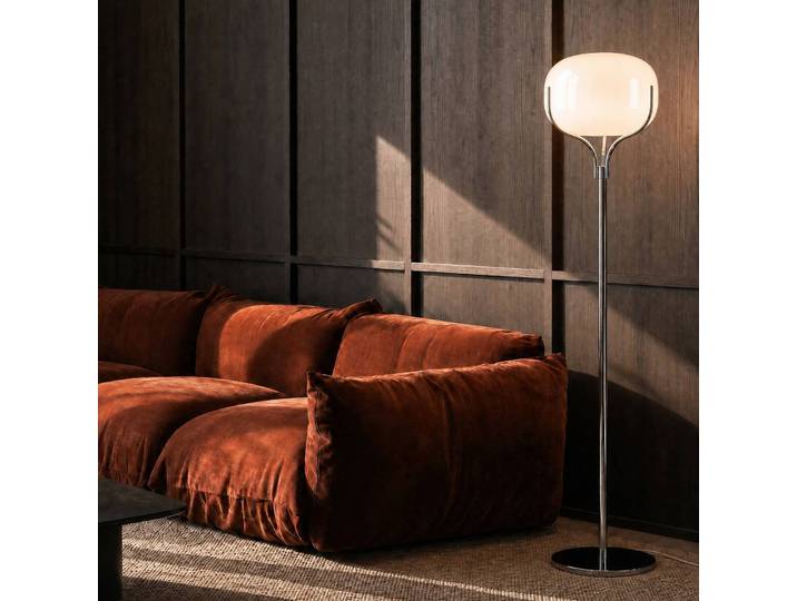 Stehlampe Christo Lucande, chrom / silber, für Wohn- / Esszimmer, Metall, Design