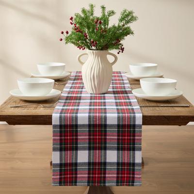 Threadmade Christmas Classic Holiday Plaid Table Runner