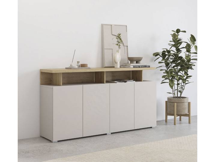 Sideboard HOME AFFAIRE Serio , kaschmir, eiche carpenter, B:152,5cm H:84cm T:40cm, Holzwerkstoff, Melamin, Sideboards, Sideboard, Breite 152,5 cm