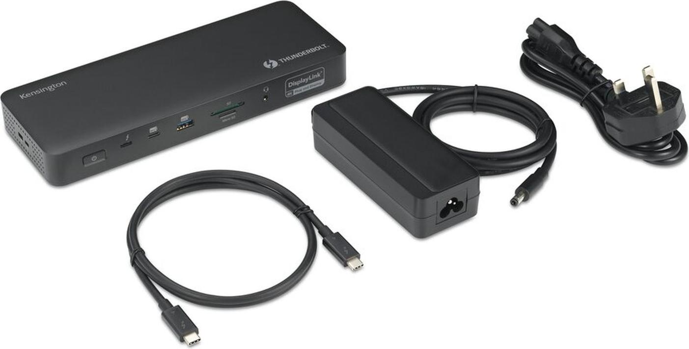 Kensington SD5920T EQ Thunderbolt 4 Quad 4K Hybride Dockingstation mit DisplayLinkTechnologie, Thunderbolt 4, 96 W, 10,100,1000,2500 Mbit/s, SD, MicroSD (TransFlash), 40 Gbit/s, 8K Ultra HD