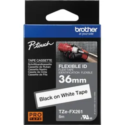 P-TOUCH TZEFX261 - Flexi-Tape, schwarz auf weiß, 36mm