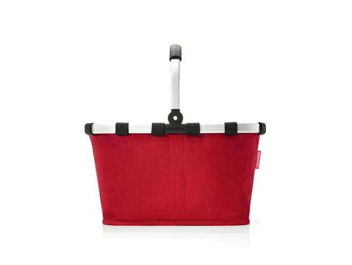 Einkaufskorb REISENTHEL carrybag , rot (solid, rot), B:48cm H:29cm T:28cm, Polyester, Einkaufskörbe, Einkaufskorb, Standfüße, ummantelter Griff zum Umklappen, Innentasche Reißverschluss
