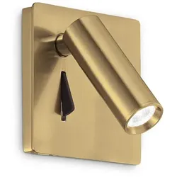 Ideal Lux LED Doseneinbau-Wandspot LITE, 3W 3000K 130lm, mit Schalter, schwenkbar, Messing IDEA-250120